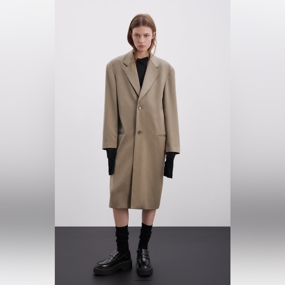 ZARA STRAIGHT CUT ZW WOOL COAT LIMITED EDITION - Picture 2 of 11